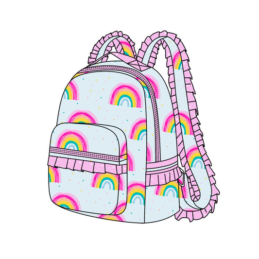 Preorder BA0167 Kids Girls Rainbow Backpack School Bag