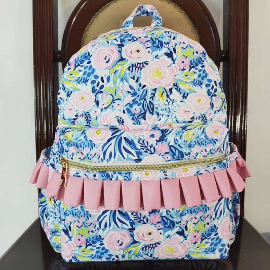 Baby Girls Cute Blue Floral Packback School Bag Preorder