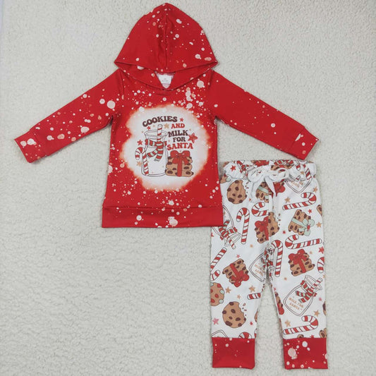 Kids Girls Christmas Outfit Cookies and Milk For Santa Set
