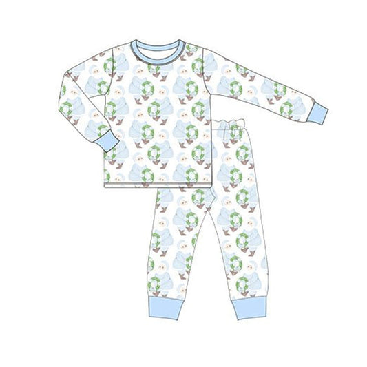 Baby Boys Christmas Blue Santa Pajama Set Preorder