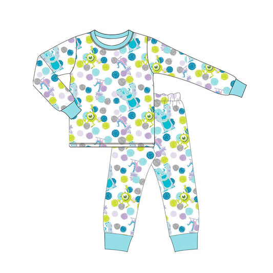 Baby Boys Cartoon Monster Long Sleeve Pajama Set Preorder