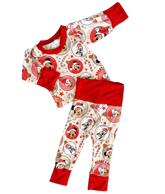 BLP0573 Baby Boys  Christmas  Cartoon Mouse Pajama Set Preorder