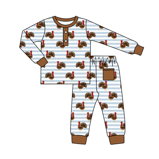 BLP0578 Thanksgiving Turkey Pajama Set Preorder
