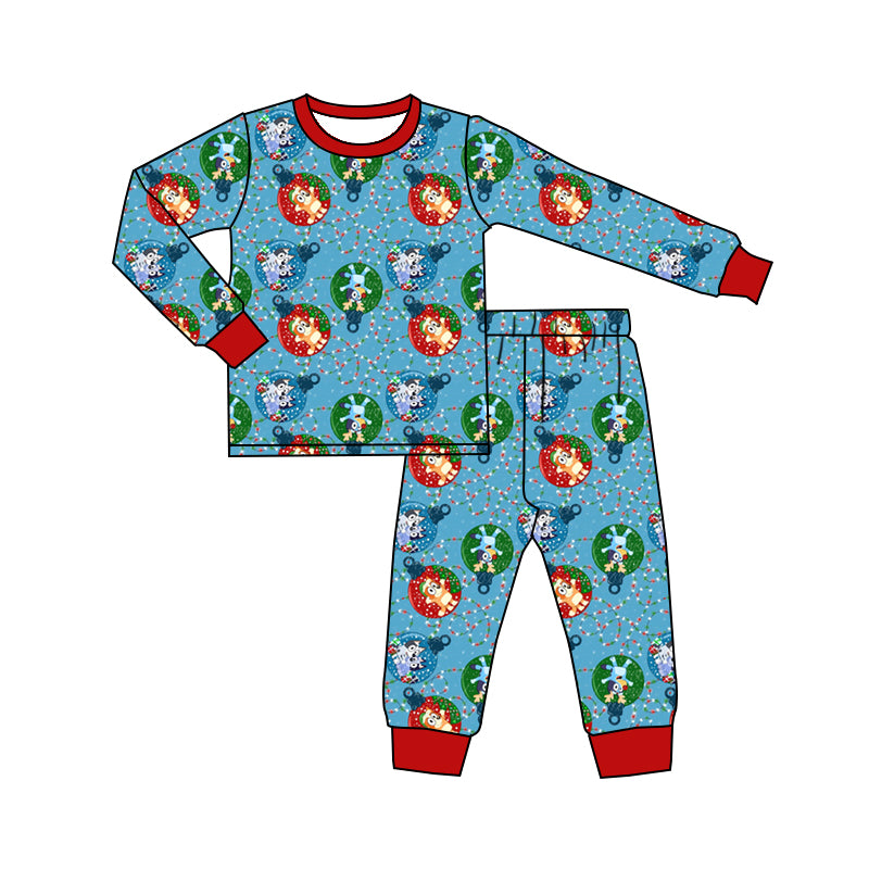 BLP0638 Baby Boys Christmas Cartoon Dog Pajama Set Preorder