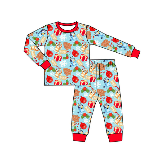 BLP0641 Baby Boys Christmas Party Cartoon Dog Pajama Set Preorder