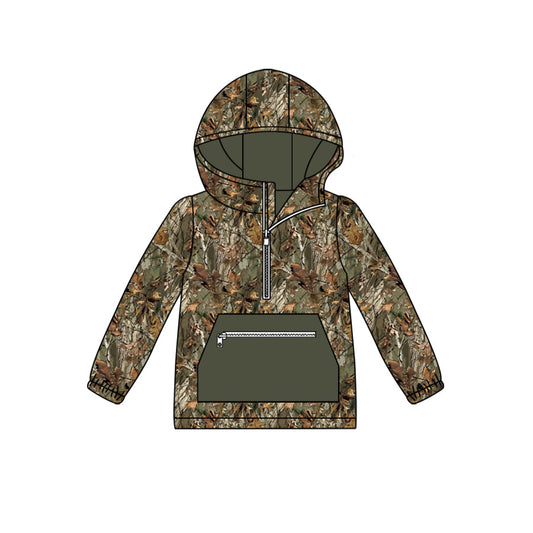 Baby Boys Branch Camo Long Sleeve  Hoodie Top With Zipper Preorder