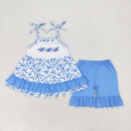 Summer Baby Girls Sea Turtle Outfit