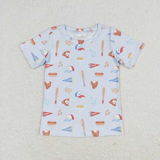 Baby Boys Baseball Hot Dog Short Sleeve Polo Shirt Top