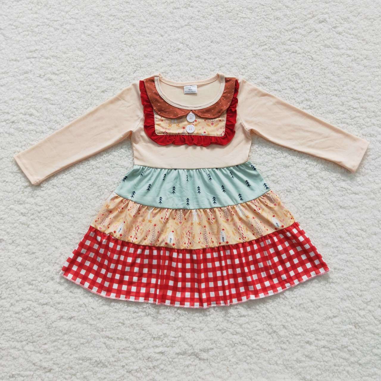 Baby Girls Christmas Vintage Design Long Sleeve Dress