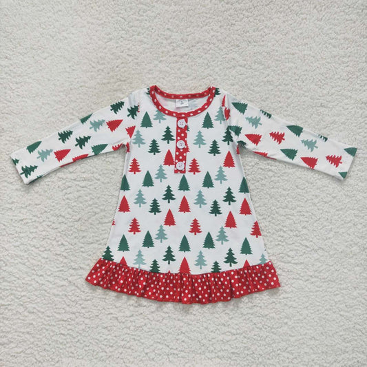 Baby Girls Christmas Tree Long Sleeve Dress