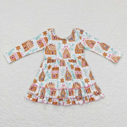GLD0447 Baby Girls Christmas Candy Horse Dress