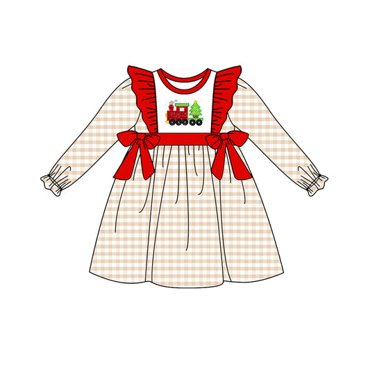 GLD0552 Baby Girls Christmas Tree Long Sleeve Dress Pre-order