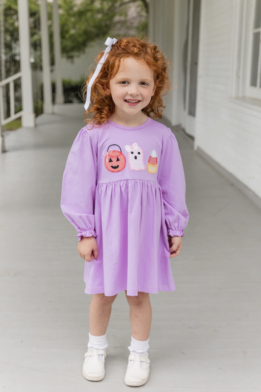 Baby Girls Halloween Ghost Candy Corn Dress Preorder