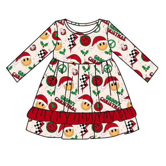 GLD0662 Baby Girls Christmas Groony Long Sleeve Dress Pre-order