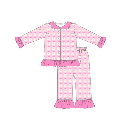 Baby Girls Christmas Pink Santa Pajama Set Pre-order