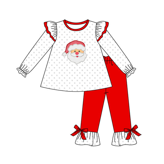 Baby Girls Christmas Santa Top Red Pants Outfit Preorder