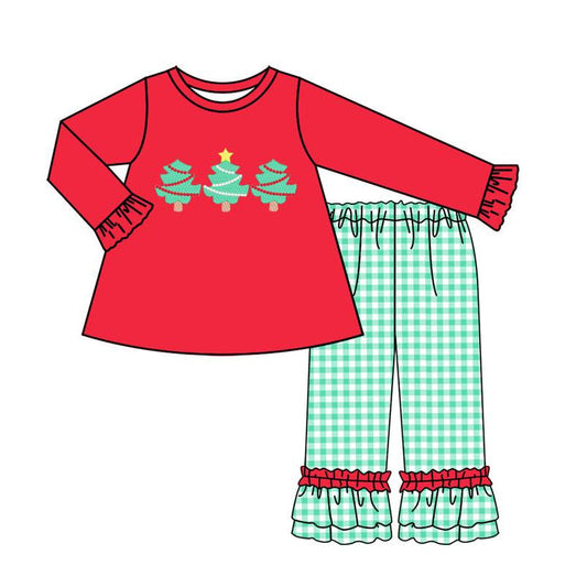 Baby Girls Christmas Tree Pants Set Preorder