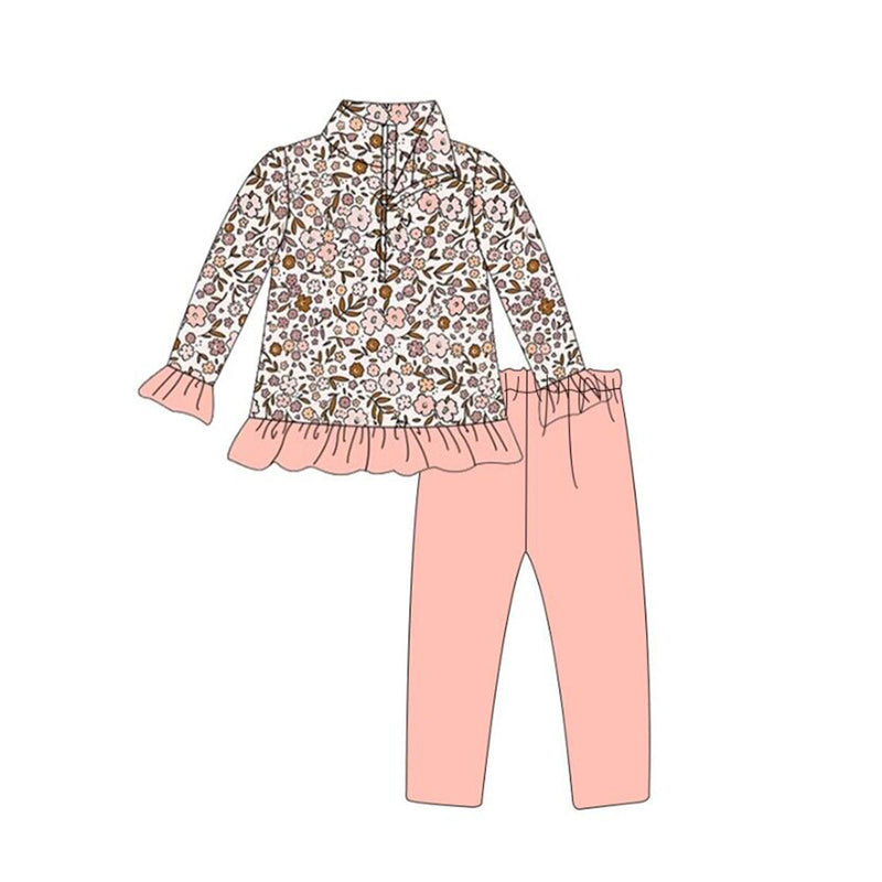GLP1442 Baby Girls Flower Pullover Top Pants Outfit Preorder