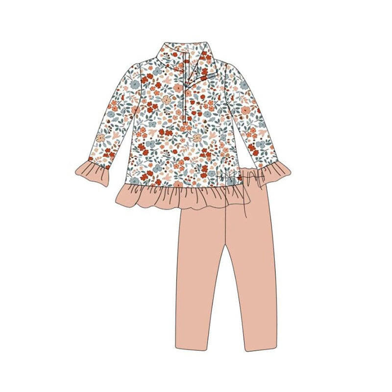 GLP1444 Baby Girls Flower Pullover Top Pants Outfit Preorder