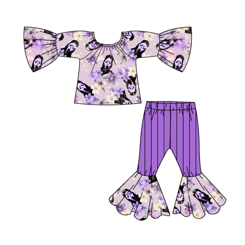 GLP1448 Baby Girls  Halloween Purple Pants Outfit Preorder
