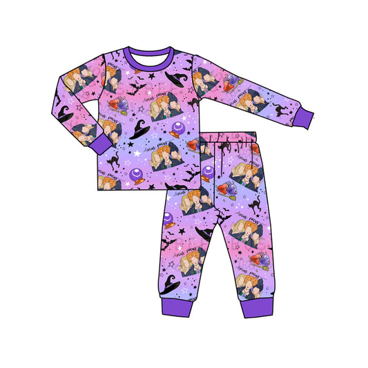 GLP1449 Baby Girls  Halloween Witch Purple Pajama Set Preorder