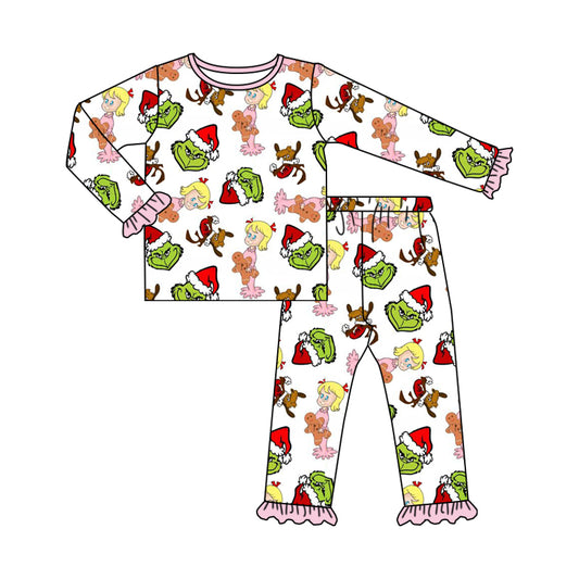 GLP1477  Baby Girls Christmas  Cartoon Pajama Set Preorder