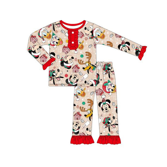 GLP1479 Baby Girls Christmas  Cartoon Mouse Pajama Set Preorder