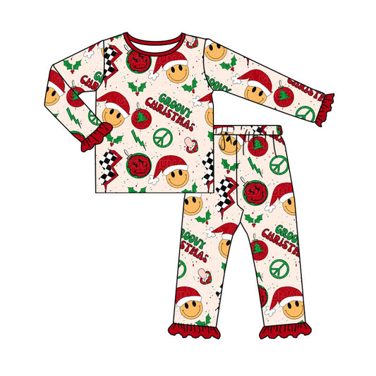 GLP1491 Baby  Boys Christmas  Groovy Long Sleeve Pajama Set Pre-order