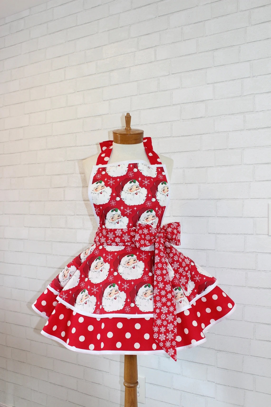 GSD1345 Baby Girls Christmas Santa Red Polka Dot Dress Pre-order