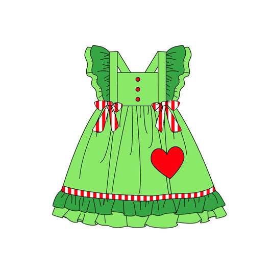Baby Girls Christmas  Dress With Red Heart  Pre-order