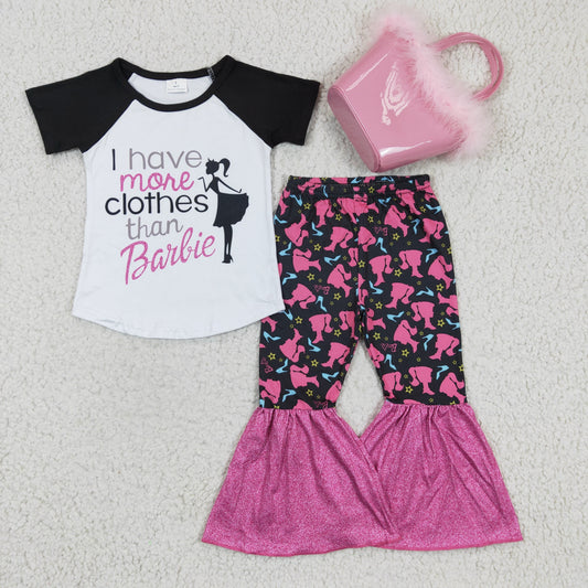 GSPO0362 Cute Baby Girls set +Pink Bag