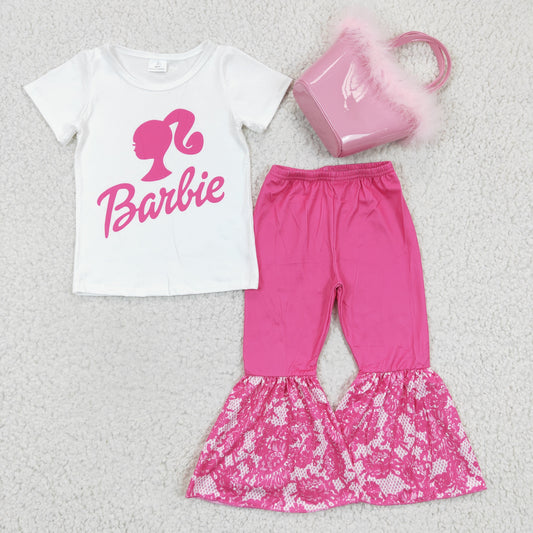GSPO0363 Cute Baby Girls set +Pink Bag