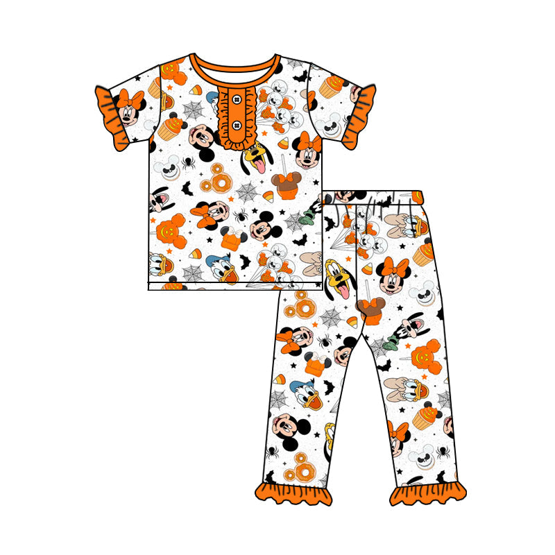 BSPO0390 Baby Sibling Halloween Cartoon Mouse Duck Pajama Set