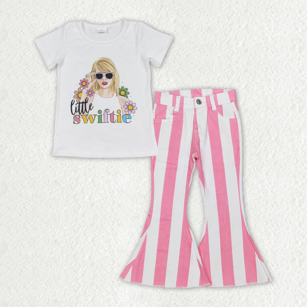 GSPO1599 Little Swiftie Top Pink Denim Pants Set