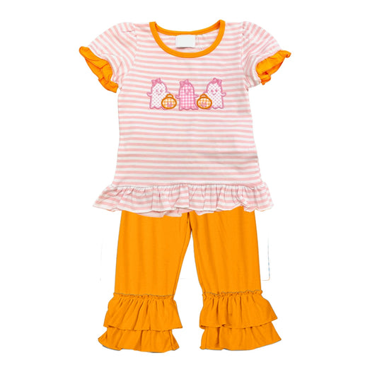 GSPO1646 Cute Ghost Pumpkin Orange Pants Girls Outfit  Preorder