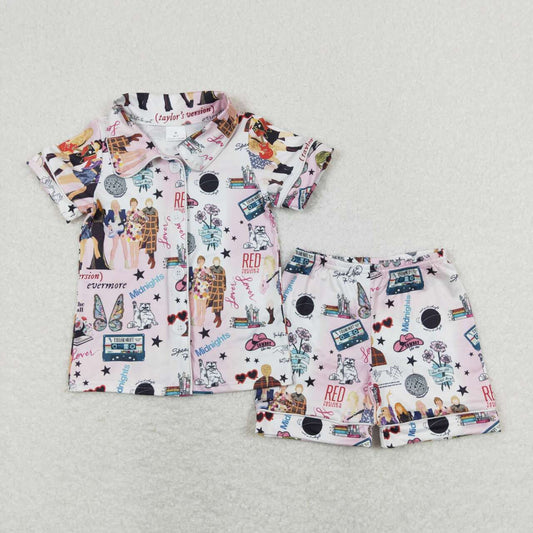 Baby Girls Taylor Swift Singer Shorts Pajama Set