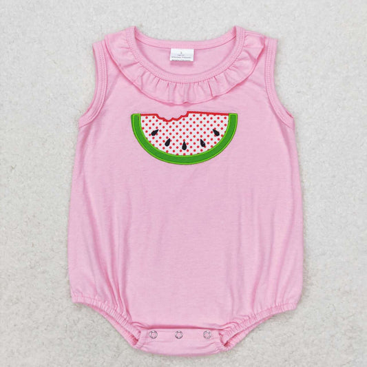 SR1649 Newborn Baby Girls Watermelon Pink Romper