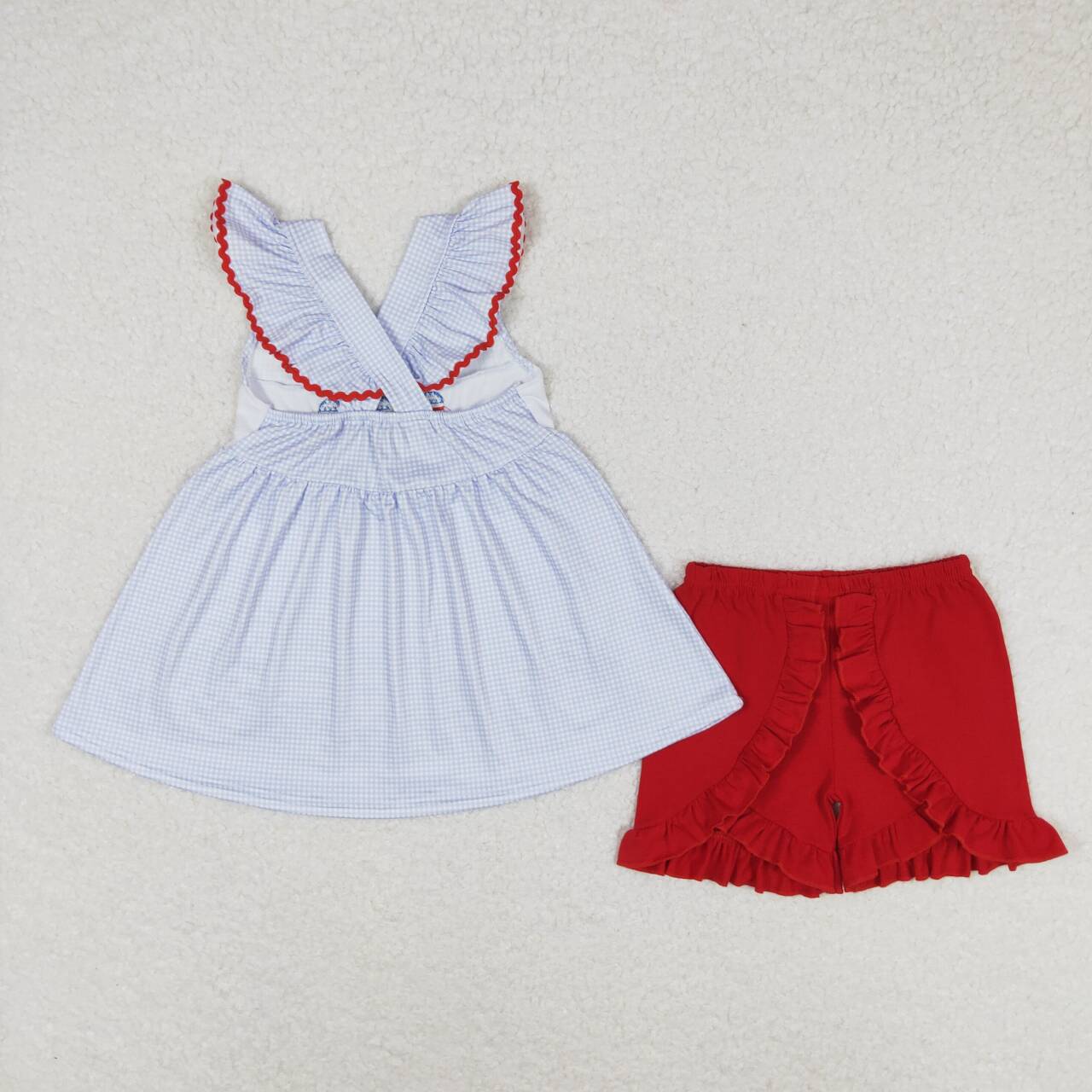 July 4th Girls Clothing Popsicle Top Matching Red Shorts Set