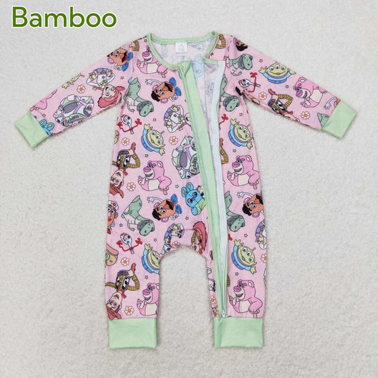 Baby Girls Cute Cartoon Toys Long Sleeve Bamboo Romper