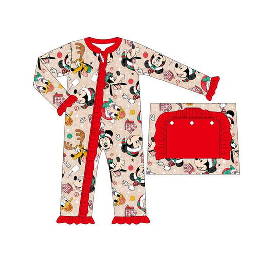 LR1334 Baby Girls Christmas Cartoon Mouse Romper Preorder
