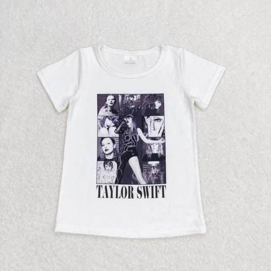 GT0530 Baby Girls Taylor Swift Singer Short Sleeve T-shirt Top