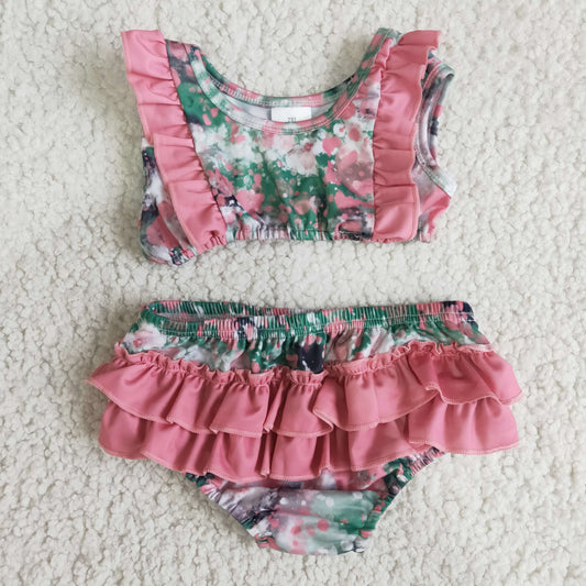 Girls Pretty Floral Swimsuit Set