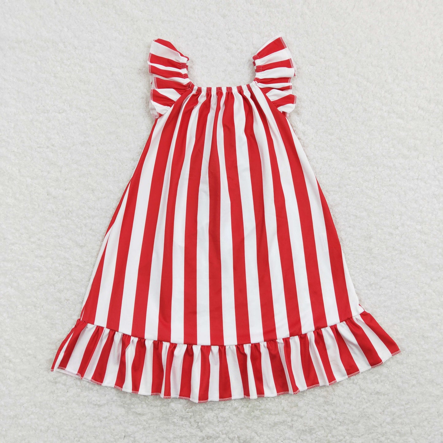 Kids July 4th Red Striped Dress With Bow