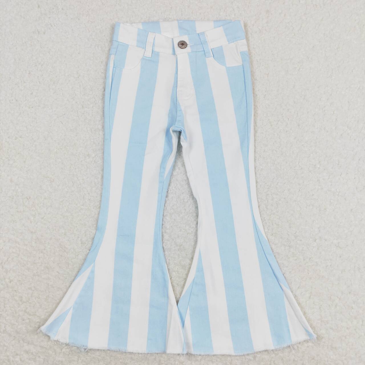 Mommy and Me Blue Striped Flared Bottom Denim Pants