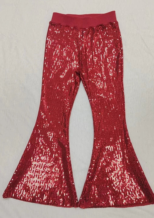 Baby Girls Red Sequin Bell Pants Pre-order