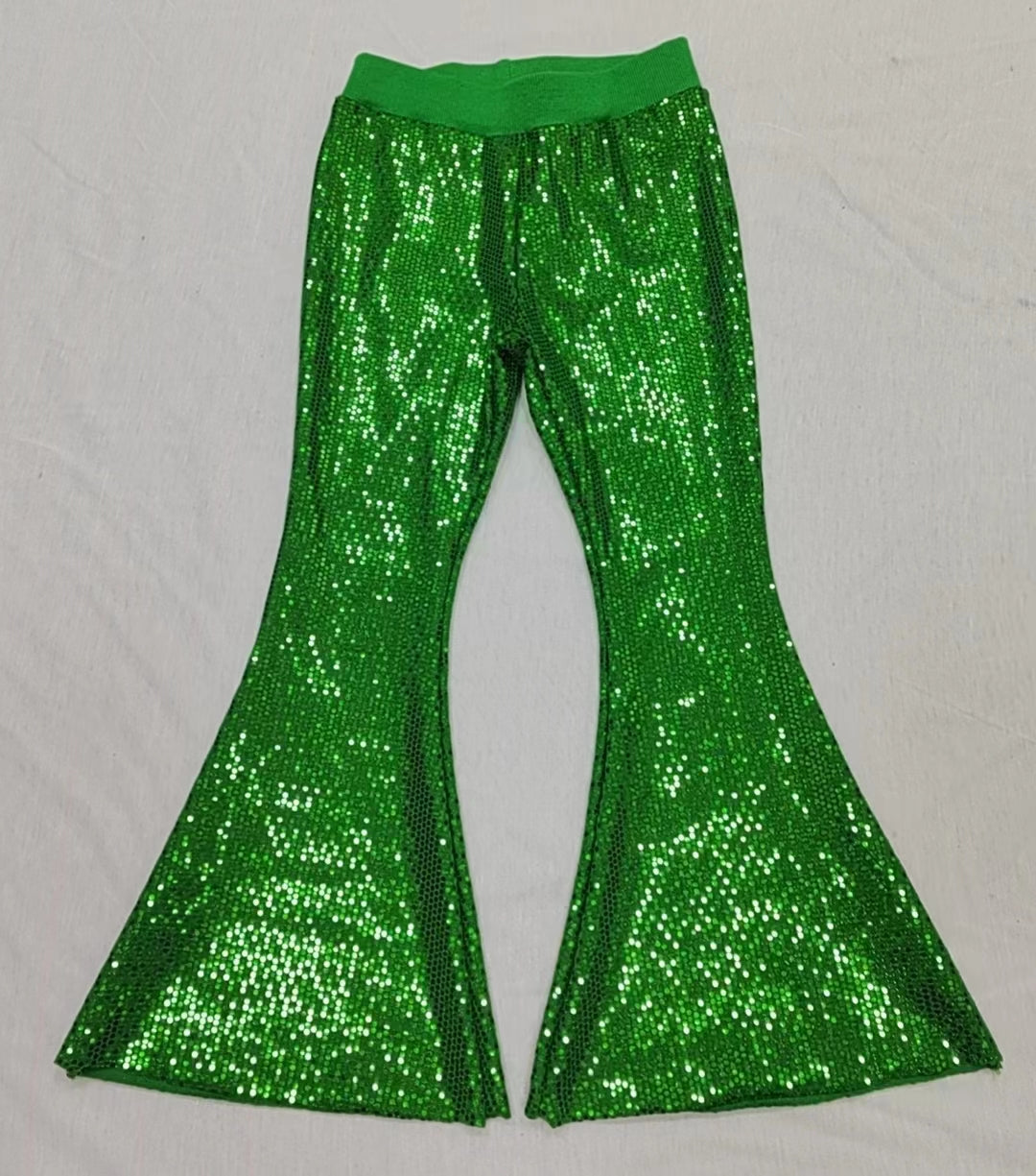 Baby Girls Green Sequin Bell Pants Pre-order