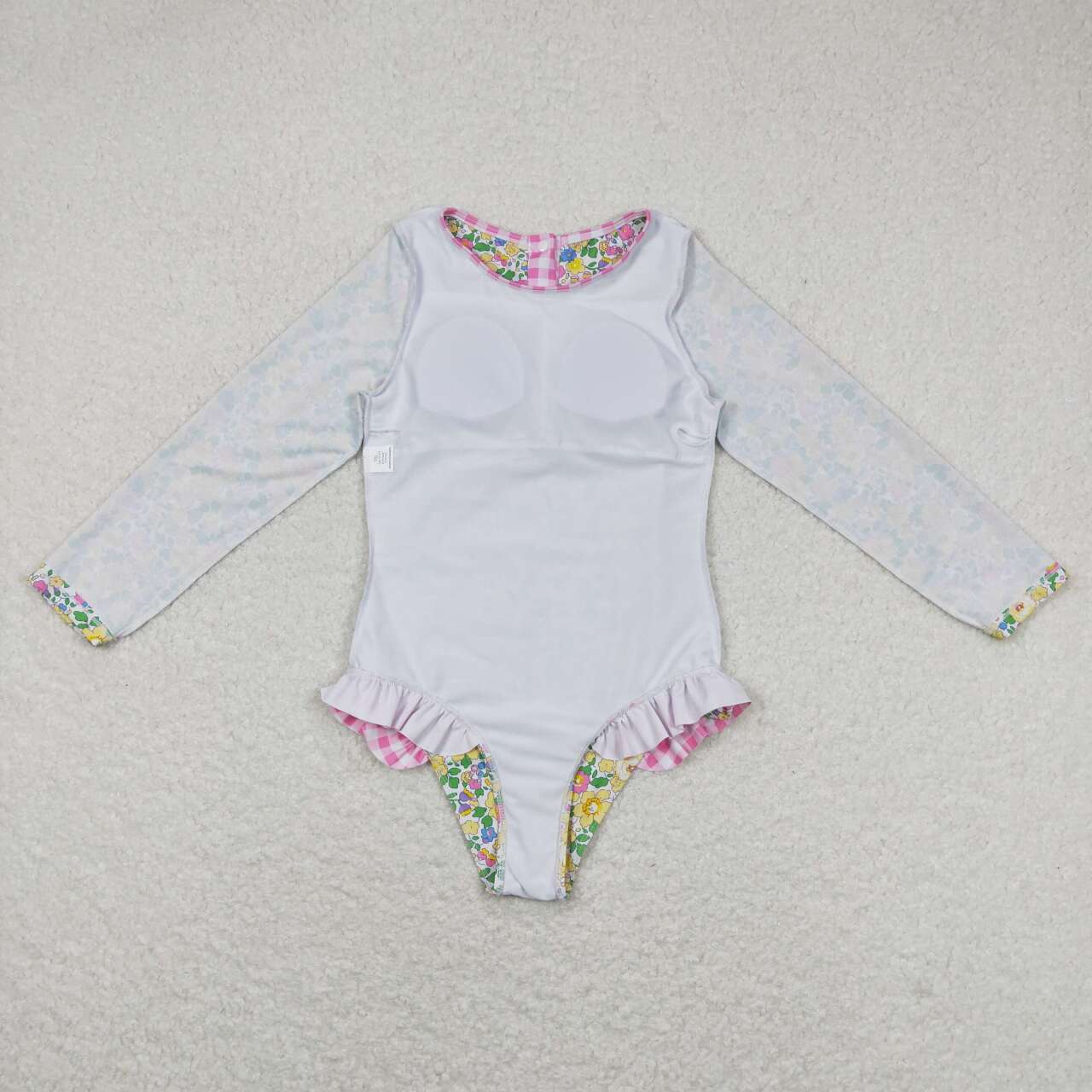 S0191 Baby Girls Floral Long Sleeve One-piece Swimsuit