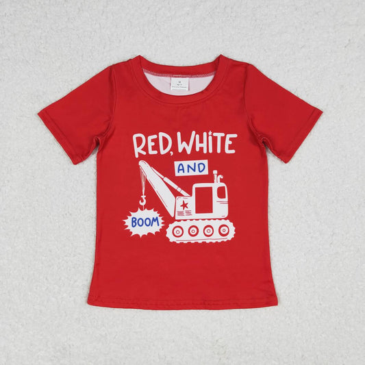 Baby Boys Red White and Boom Short Sleeve T-shirt Top
