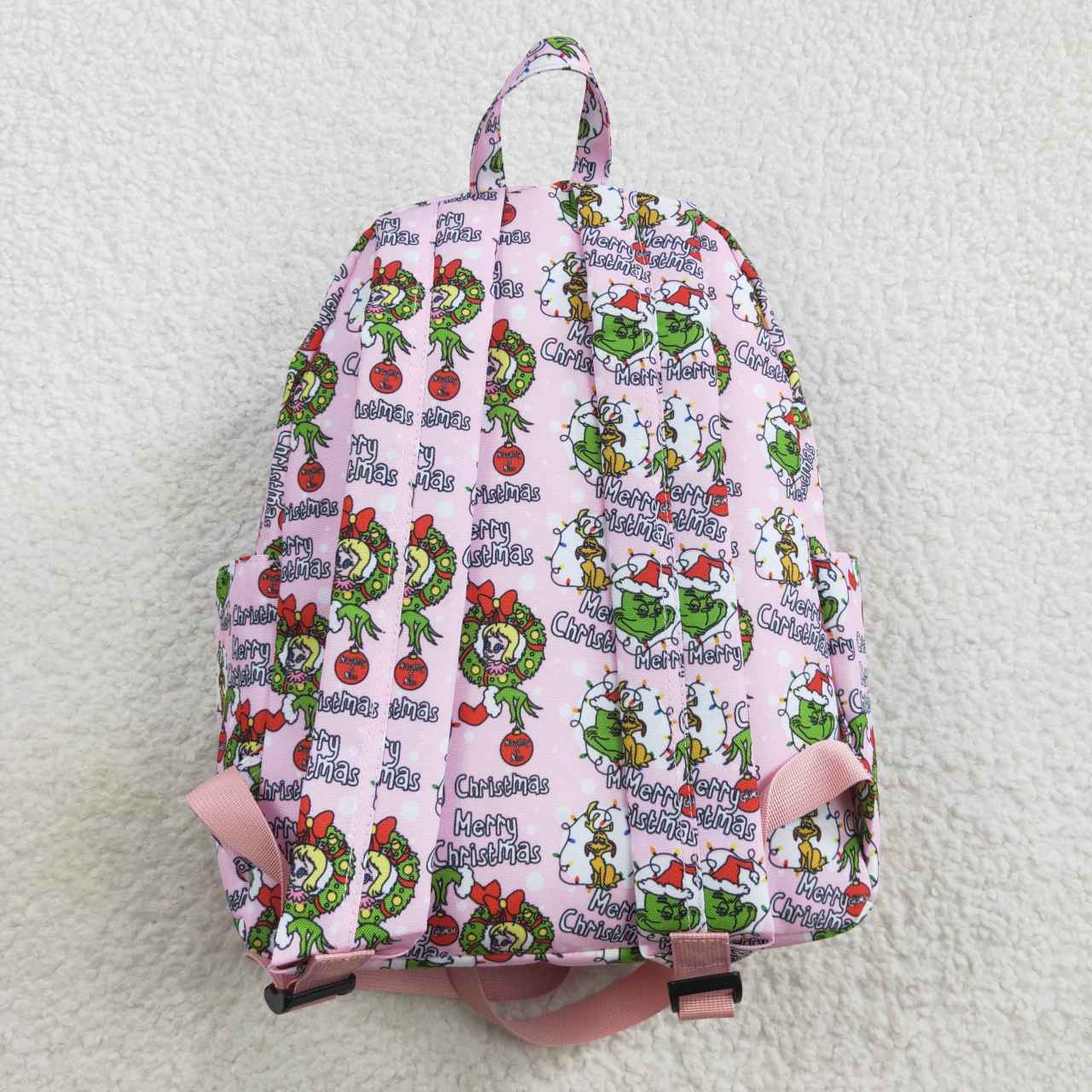 BA0148  Kids Girls Christmas Green Face Backpack Bag