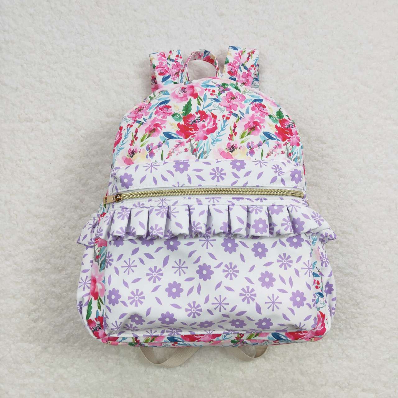 BA0101 Baby Girls Purple Flower Packback Bag